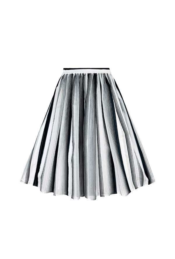 The Marilyn Skirt - Black & White Stripe