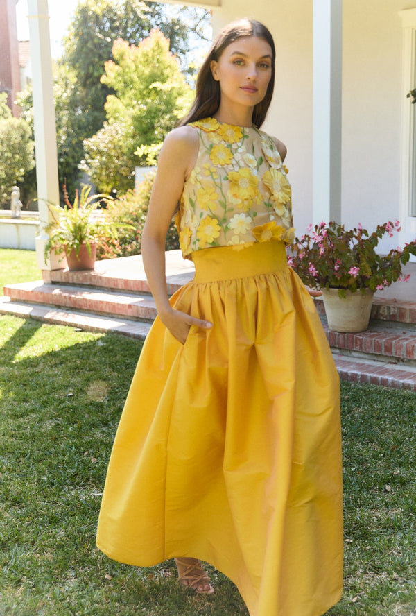 The Marilyn Skirt Maxi - Marigold Taffeta