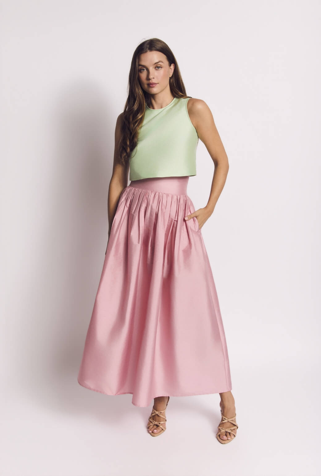 The Marilyn Skirt Maxi - Pink Taffeta