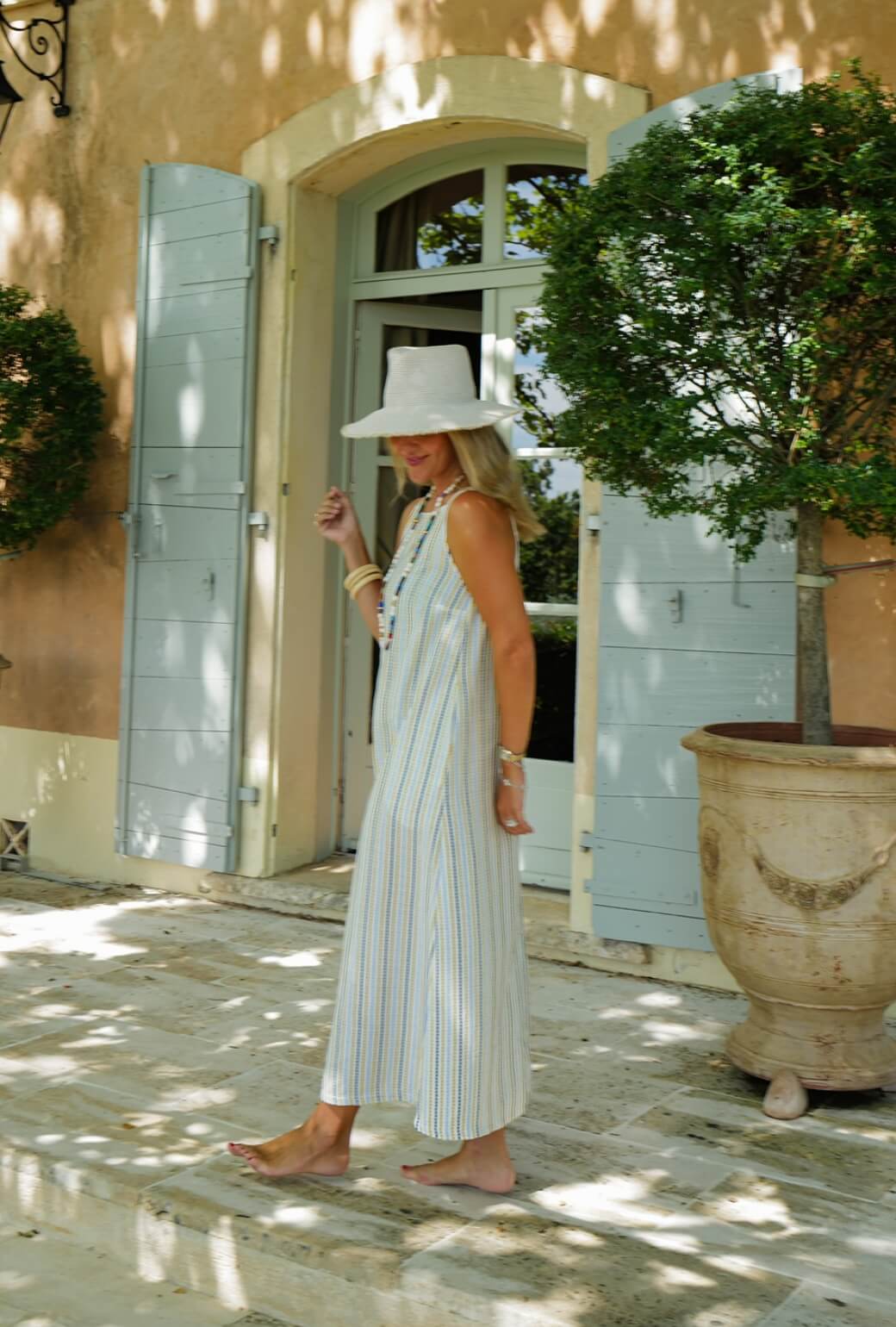 Buru x Megan Stokes The Megan MIDI Dress - Popcorn Stripe