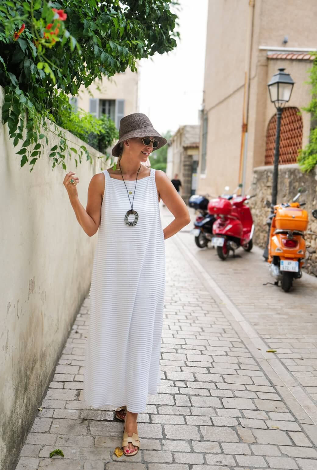 Buru x Megan Stokes The Megan MIDI Dress - White Pintuck Knit