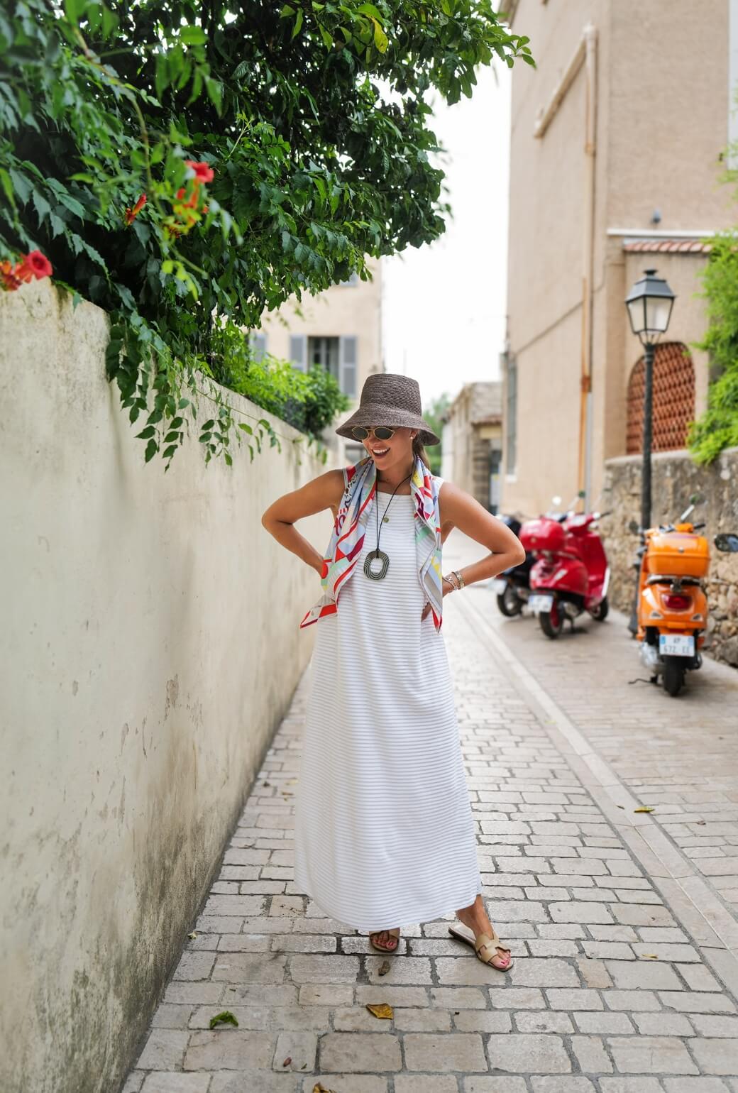 Buru x Megan Stokes The Megan MIDI Dress - White Pintuck Knit