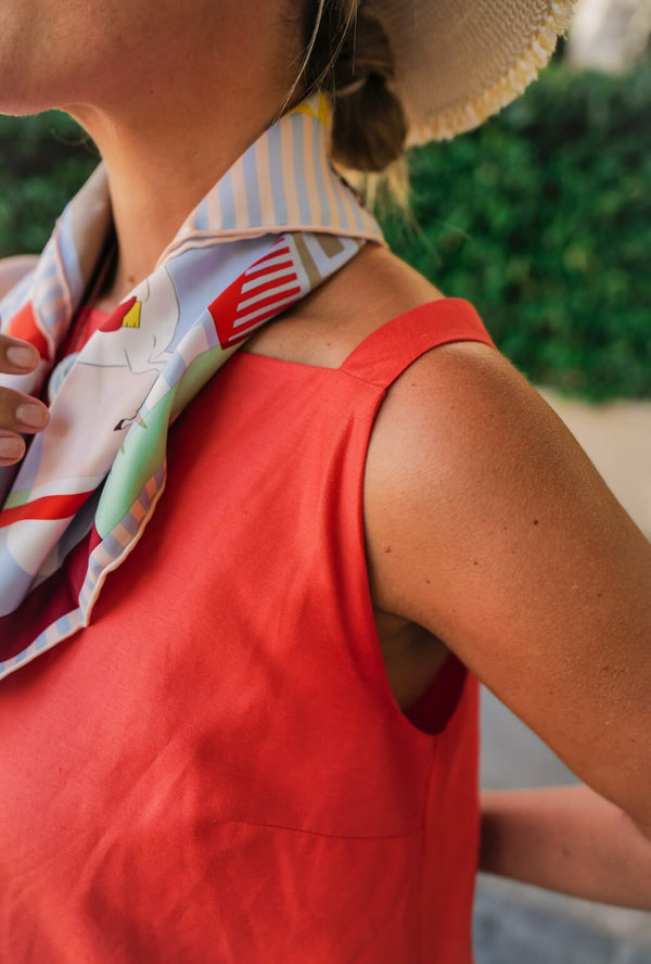 Buru x Megan Stokes The Megan MINI Dress - Coral Twill