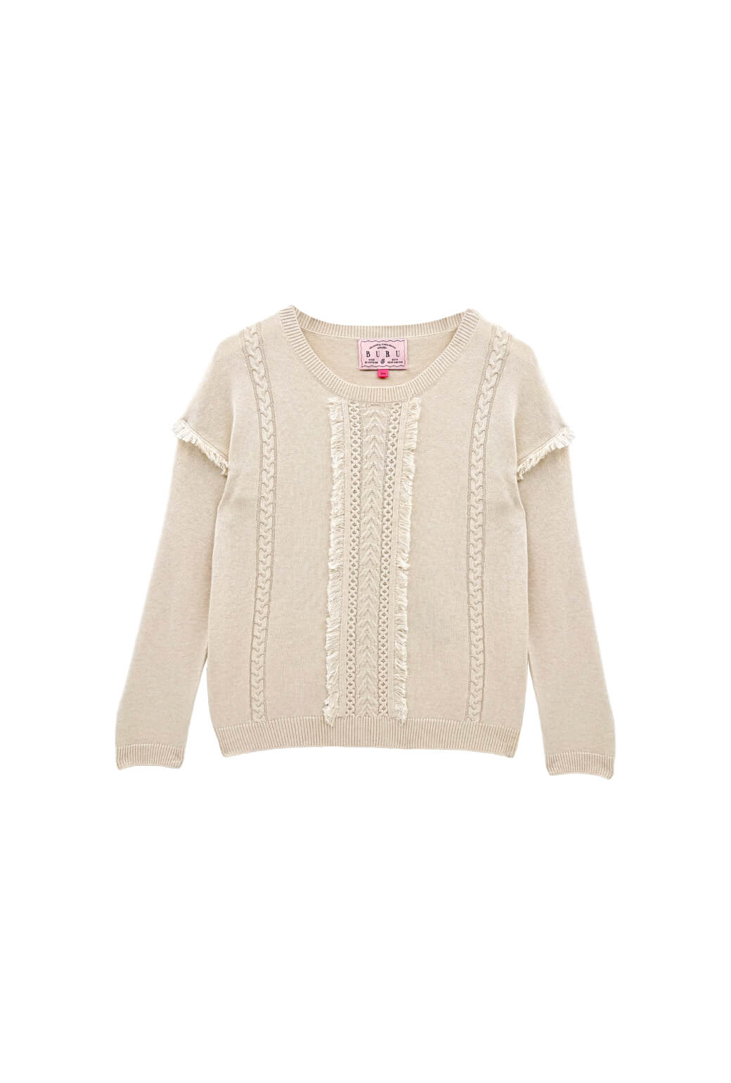 The Olive Fringe Sweater - Ivory Knit
