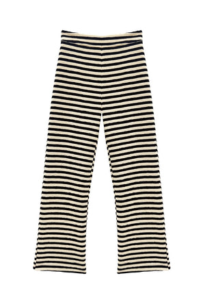 The Paley Pant - Black Striped Terry