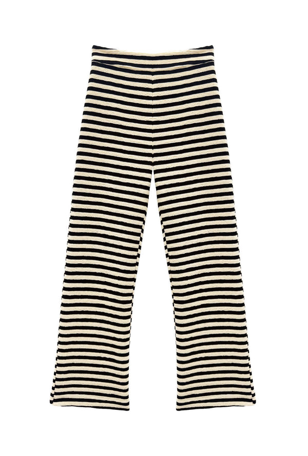 The Paley Pant - Black Striped Terry