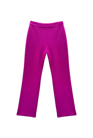 The Paley Pant - Fuchsia Cable-knit
