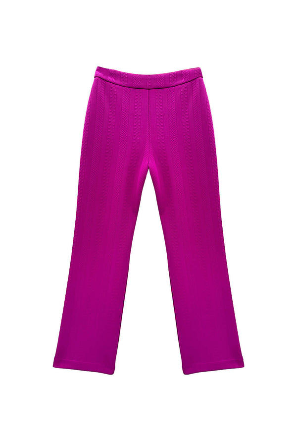 The Paley Pant - Fuchsia Cable-knit