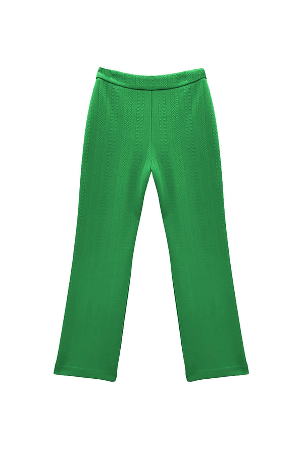 The Paley Pant - Kelly Green Cable-knit