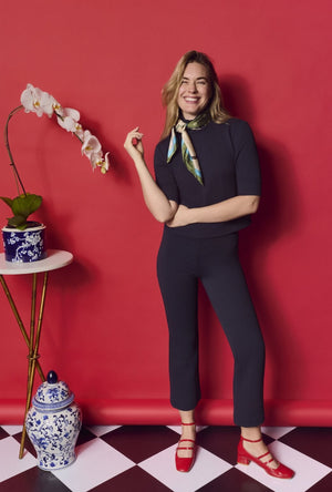 The Paley Pant - Navy Cable-knit