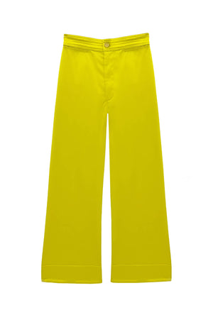 The Patch Pocket Charlie Pant - Chartreuse Sateen