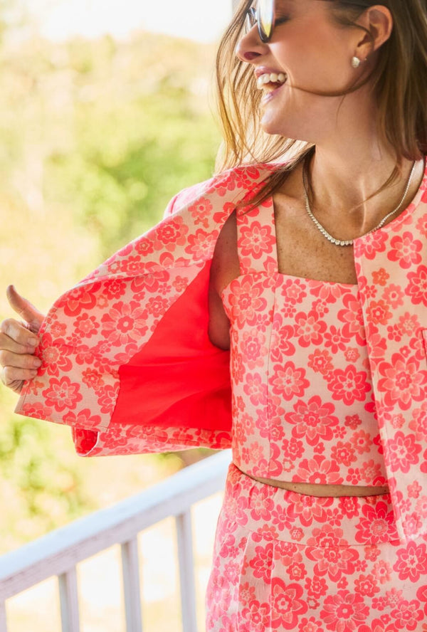 The Peplum Bustier - Coral Brightline