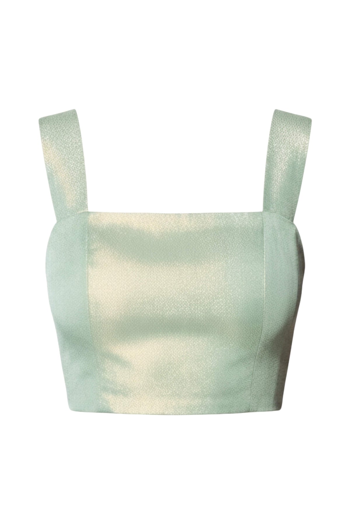 The Peplum Bustier - Mint Green Shimmer