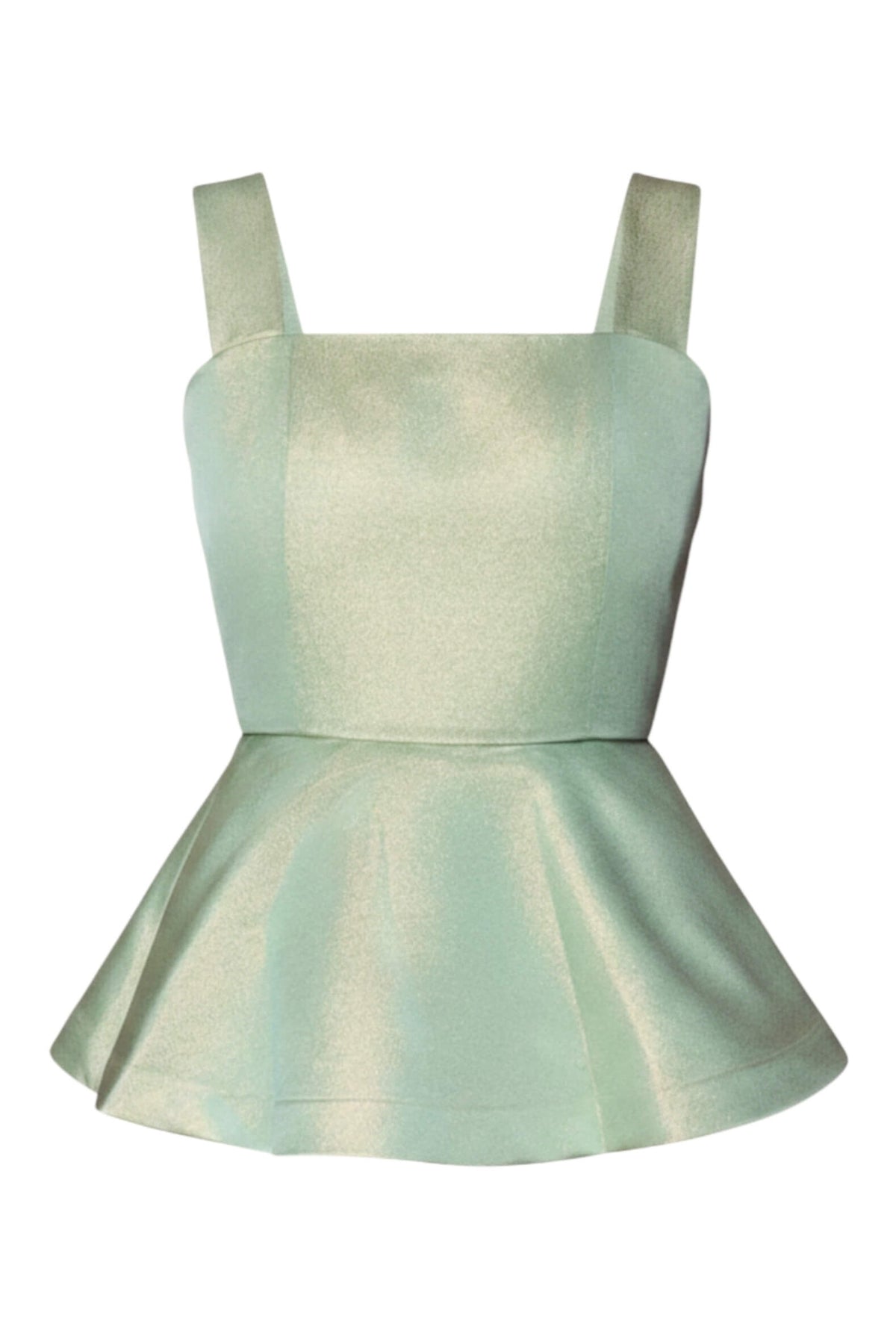 The Peplum Bustier - Mint Green Shimmer