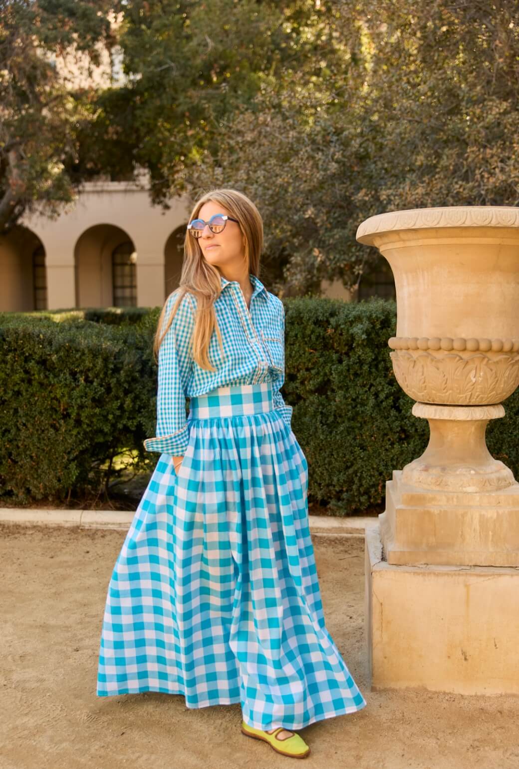 Buru x Ali Sisto The Perry Blouse - Turquoise and Marigold