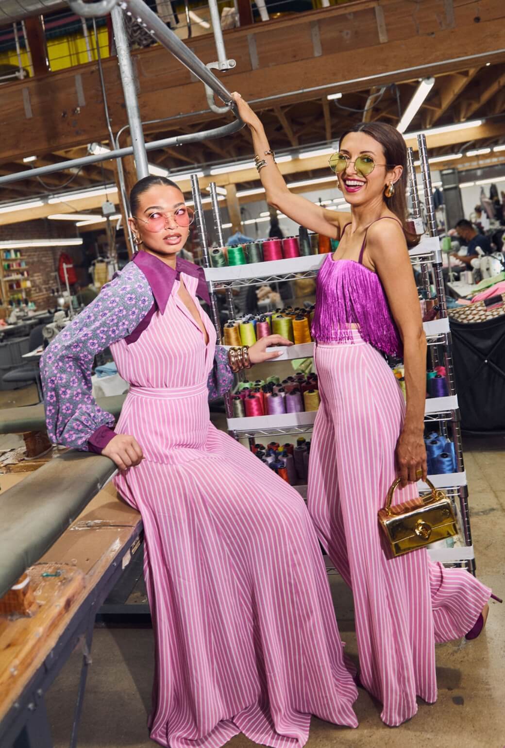 Buru x India The Picadilly Pant - Pink Pinstripe