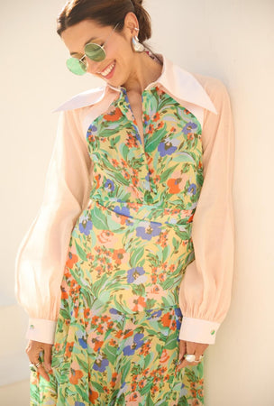 Buru x India Portabello Blouse 2.0 Citrus Floral