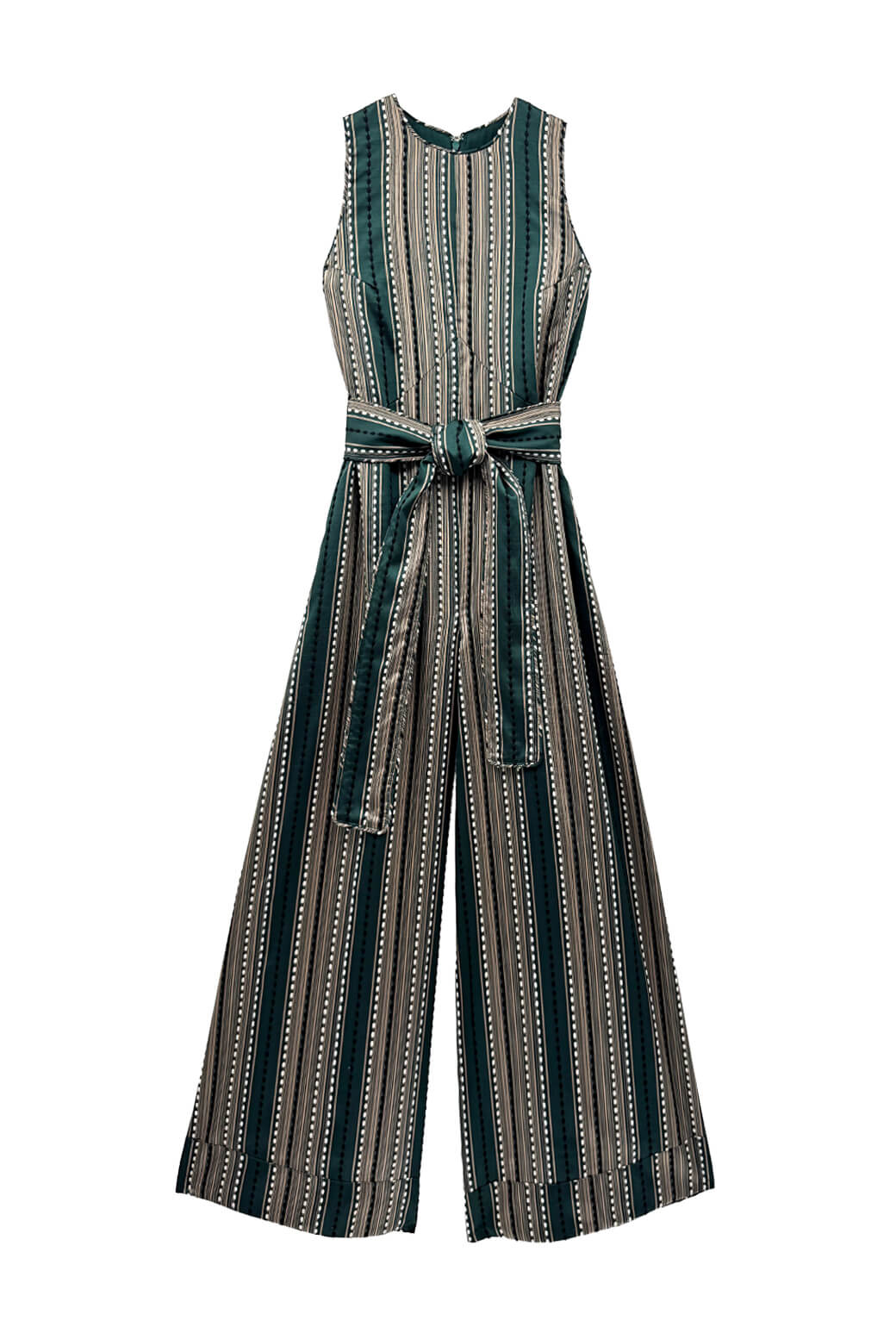 The Royale Jumpsuit - Green Embroidered Silk