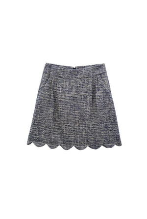 The Scallop Mini - Navy Tweed