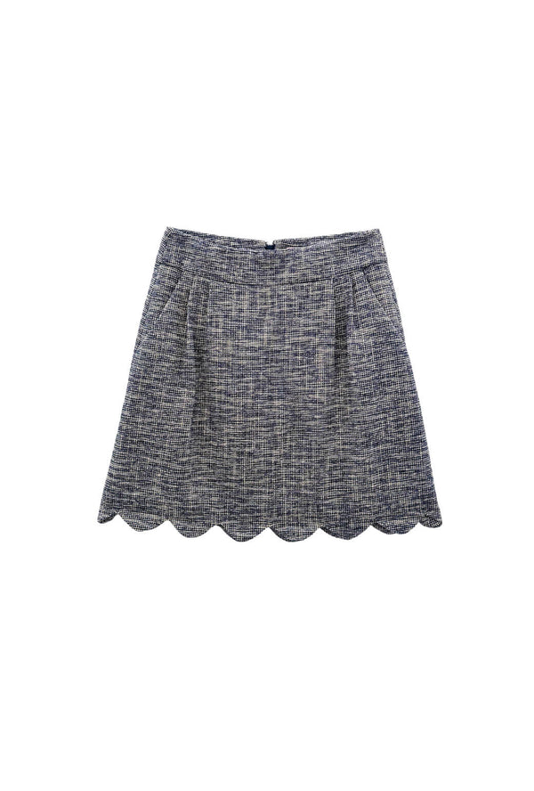 The Scallop Mini - Navy Tweed
