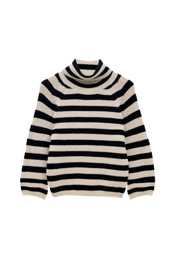 The Schafer Stripe Sweater - Black & Ivory Stripe