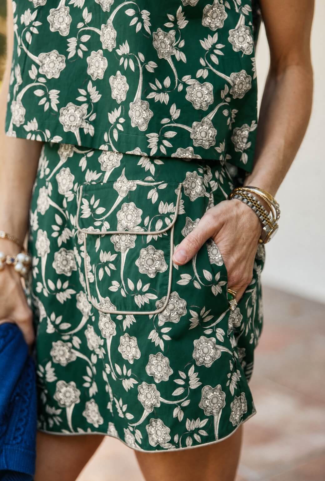 The Serena Skort - Green Floral