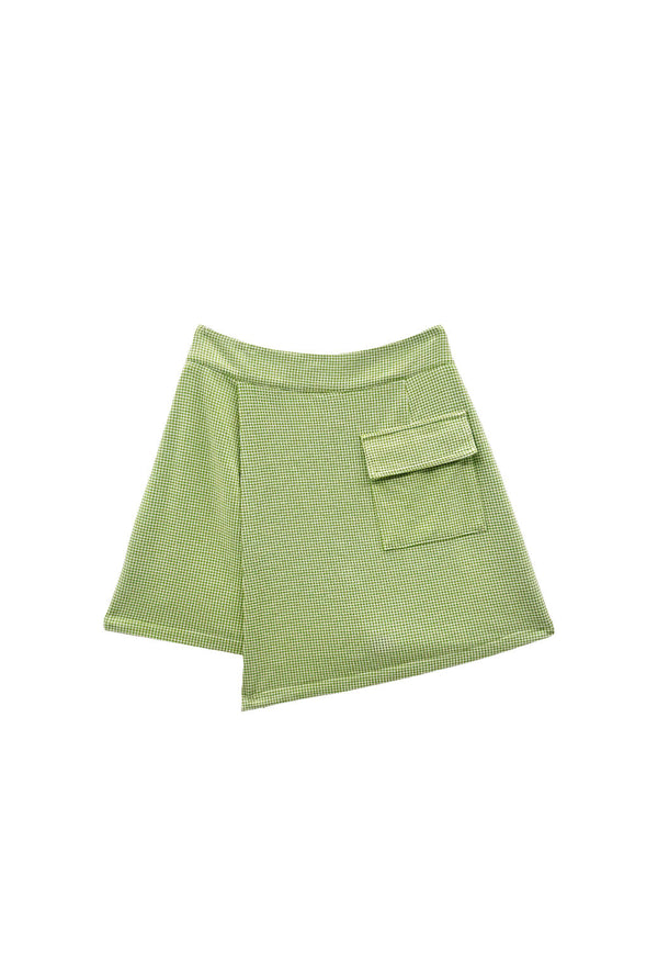 The Serena Skort - Green Gingham Knit