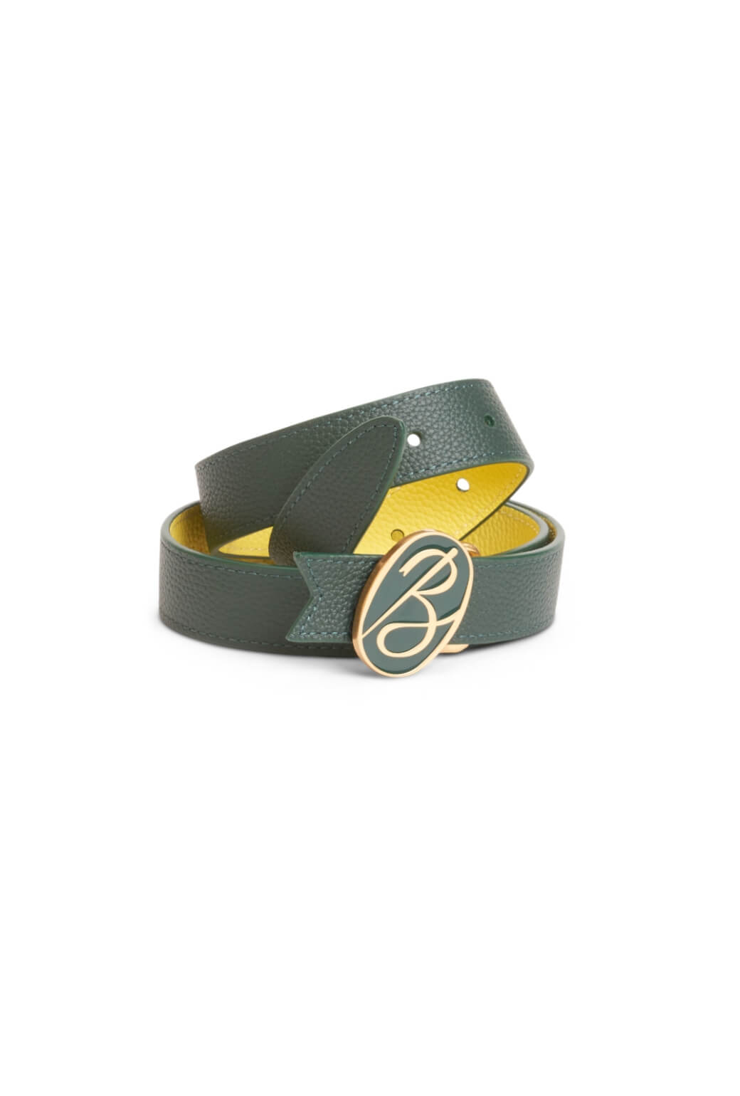 The Signature Reversible Belt - Deep Green & Chartreuse