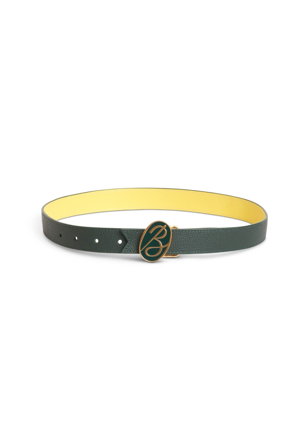 The Signature Reversible Belt - Deep Green & Chartreuse
