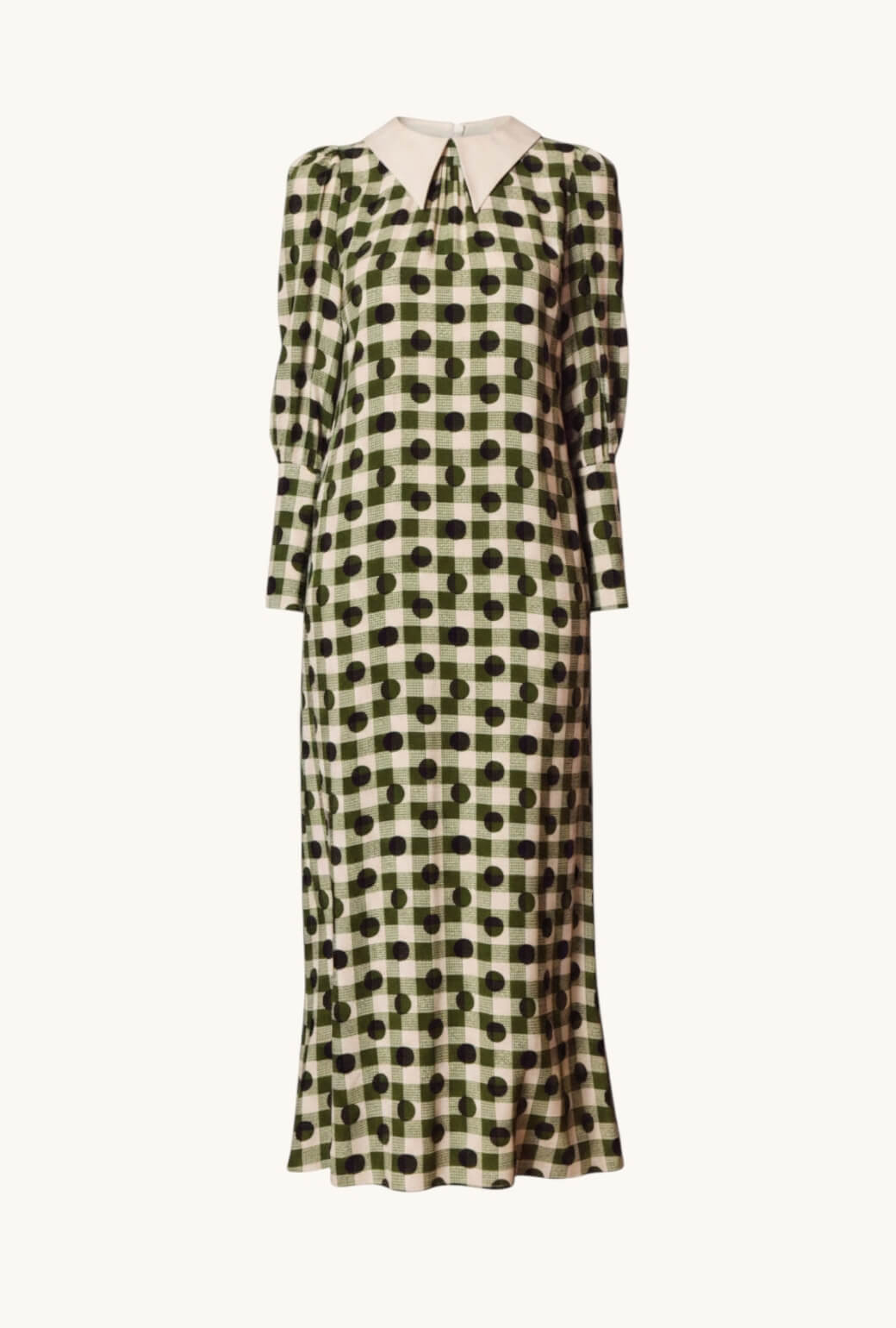 The Skipper Dress Maxi - Olive Dot
