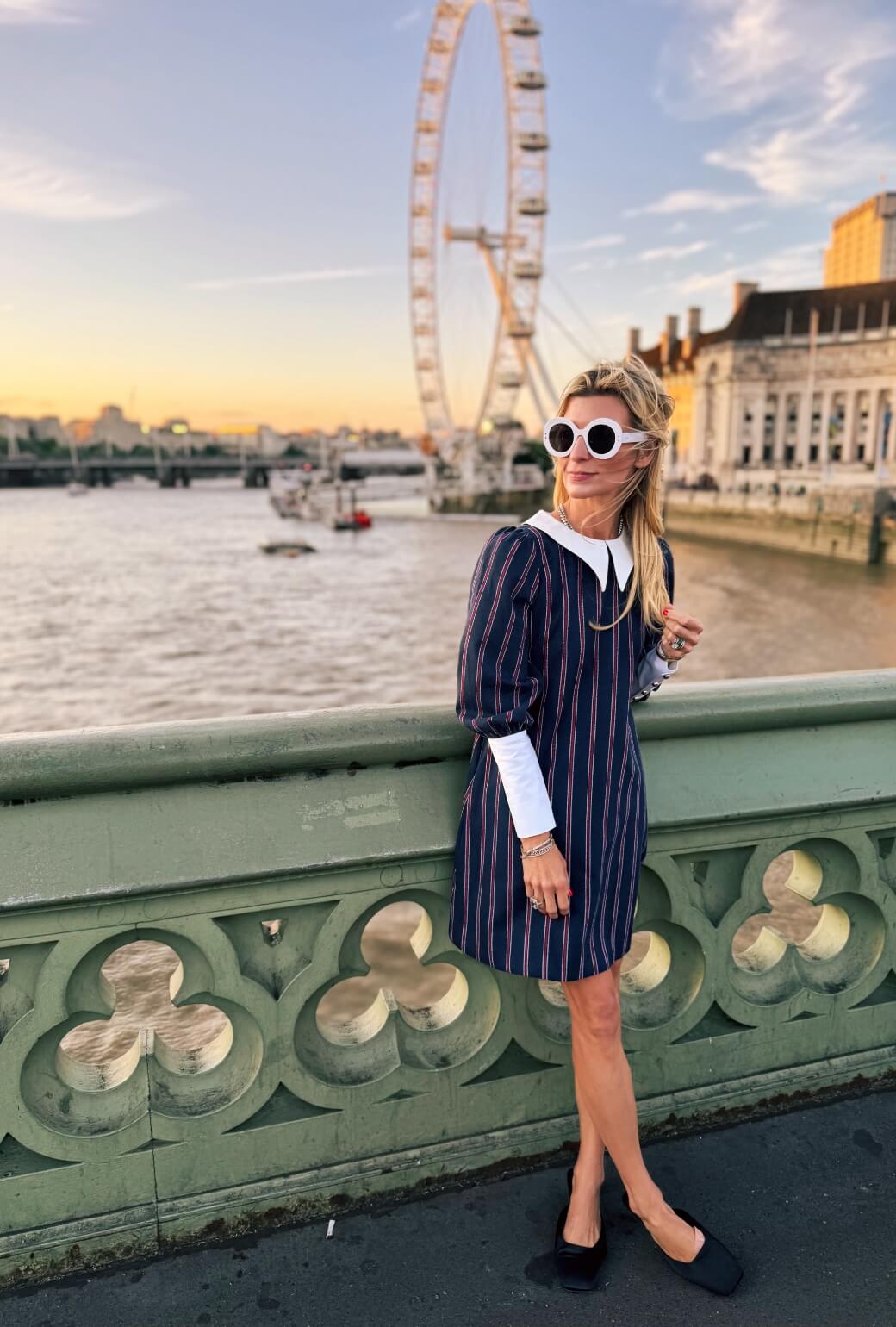 The Skipper Dress - Navy & Red Stripe
