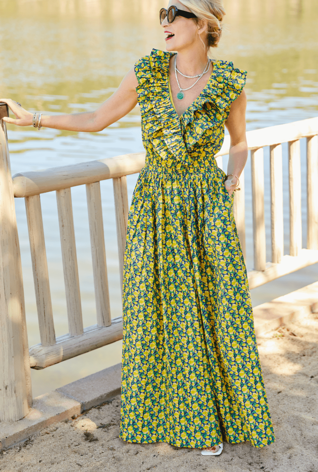 The Sleeveless Blanche Dress - Yellow Tulip