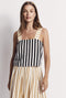 The Slim Top - Black and Sand Stripe