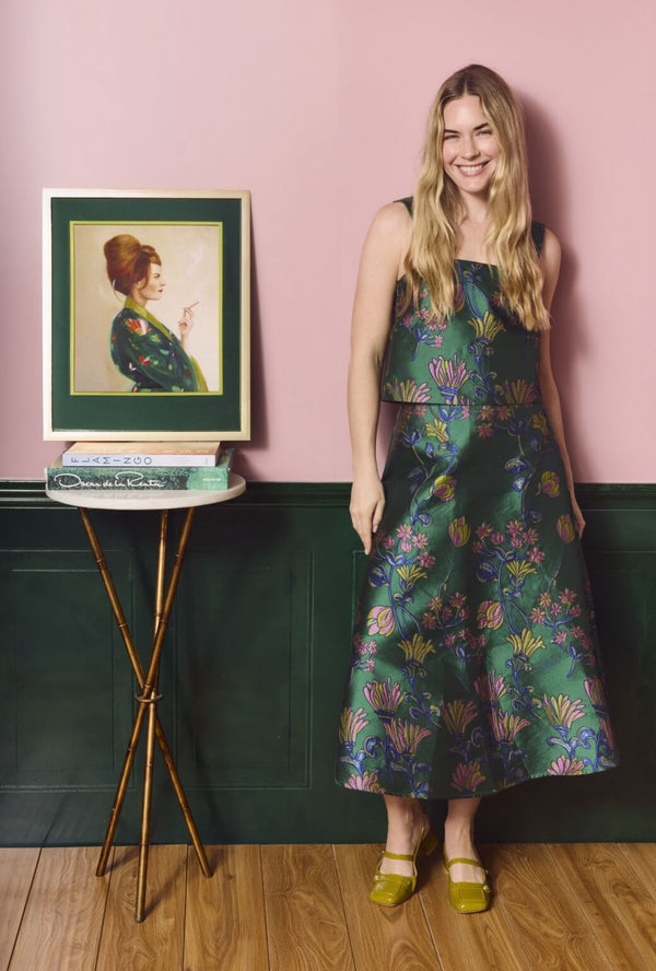 The Laura Skirt - Emerald Vines