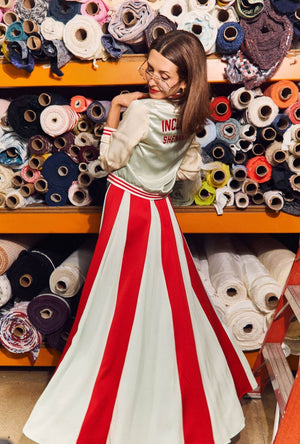 Buru x India The Sloane Square Skirt - Robin's Egg Blue and Red