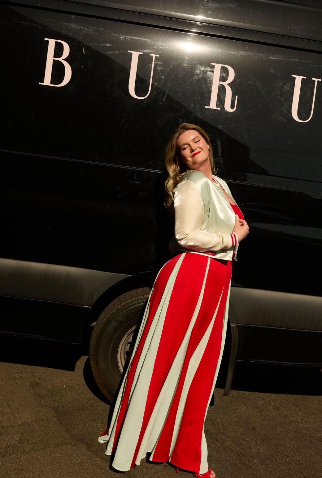 Buru x India The Sloane Square Skirt - Robin's Egg Blue and Red