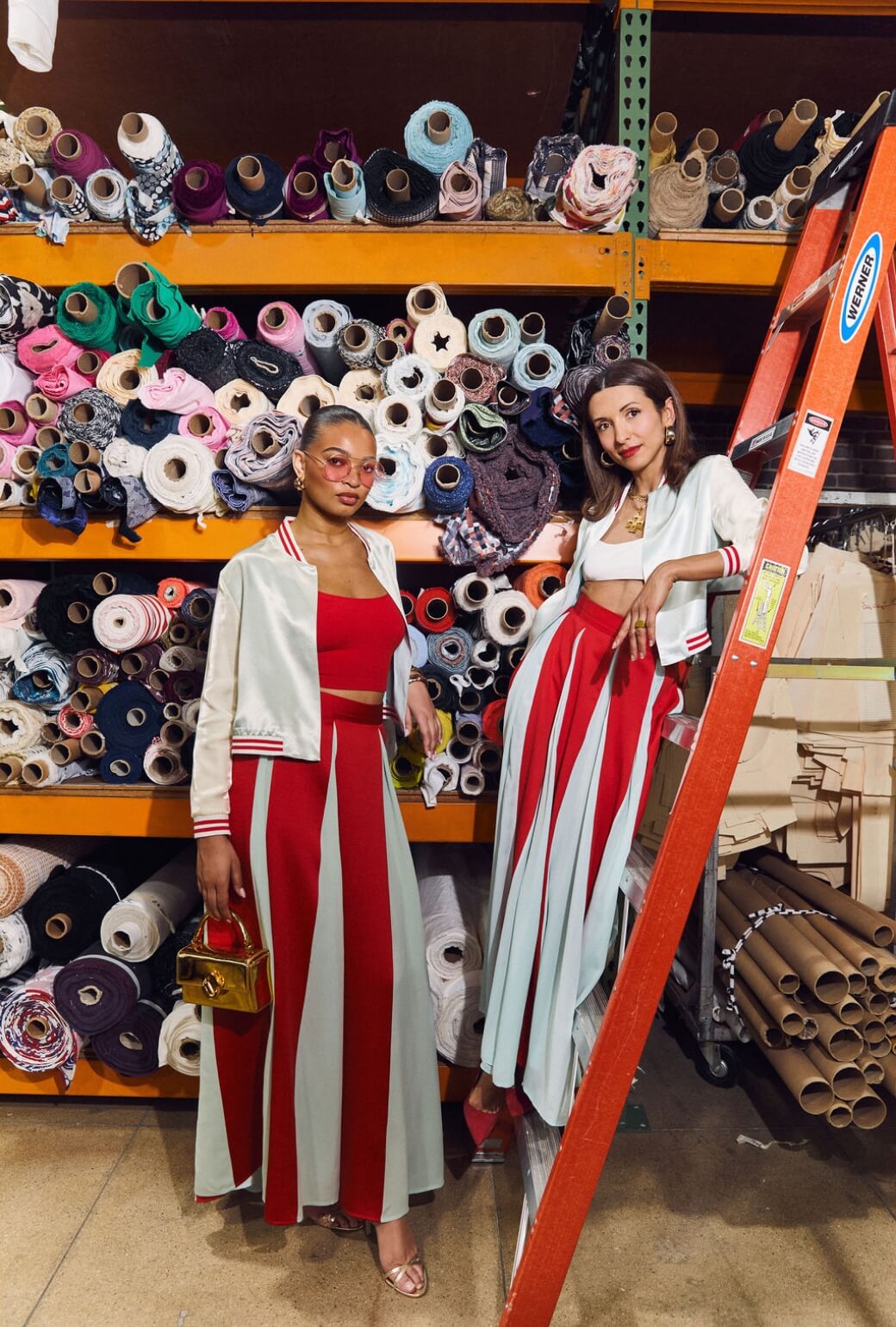 Buru x India The Sloane Square Skirt - Robin's Egg Blue and Red