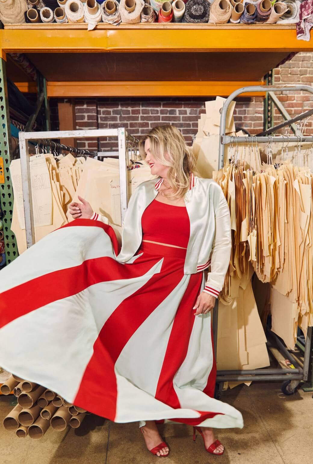 Buru x India The Sloane Square Skirt - Robin's Egg Blue and Red