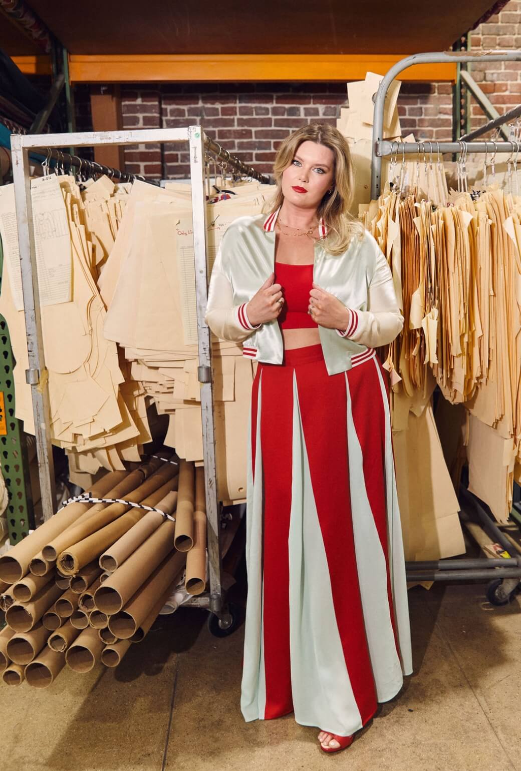 Buru x India The Sloane Square Skirt - Robin's Egg Blue and Red