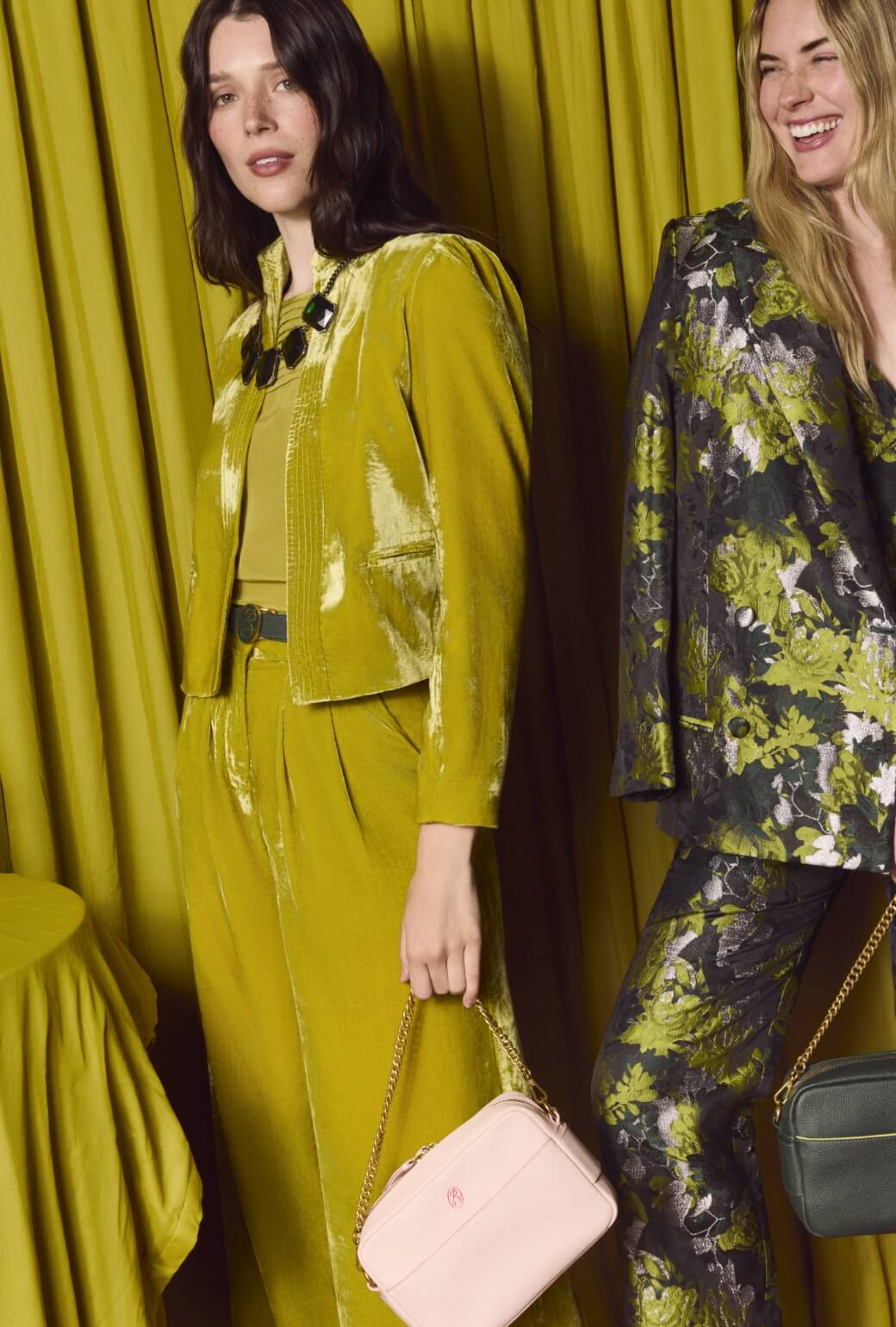 The Spencer Pant - Chartreuse Velvet