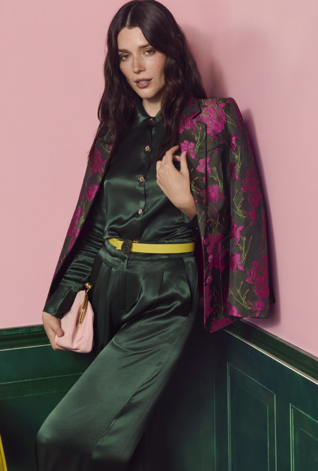 The Spencer Pant - Deep Green Satin