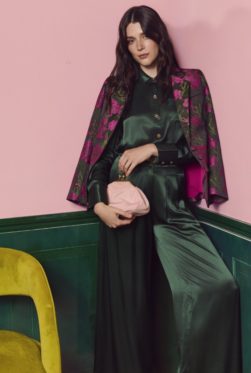 The Spencer Pant - Deep Green Satin