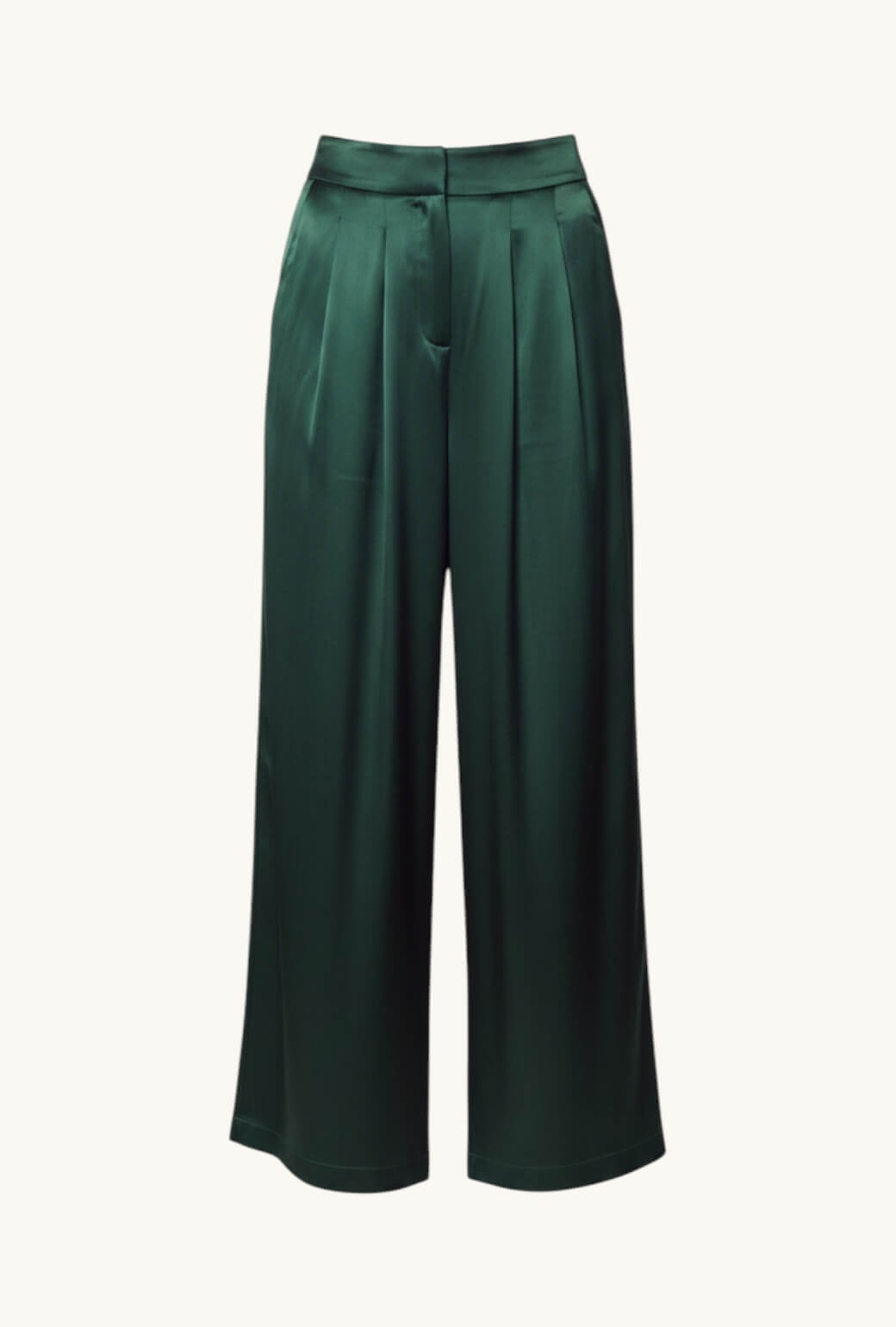 The Spencer Pant - Deep Green Satin