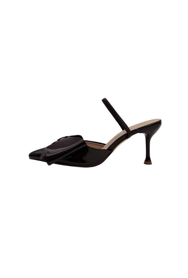 The Sweetheart Bow Pump - Chocolate Patent