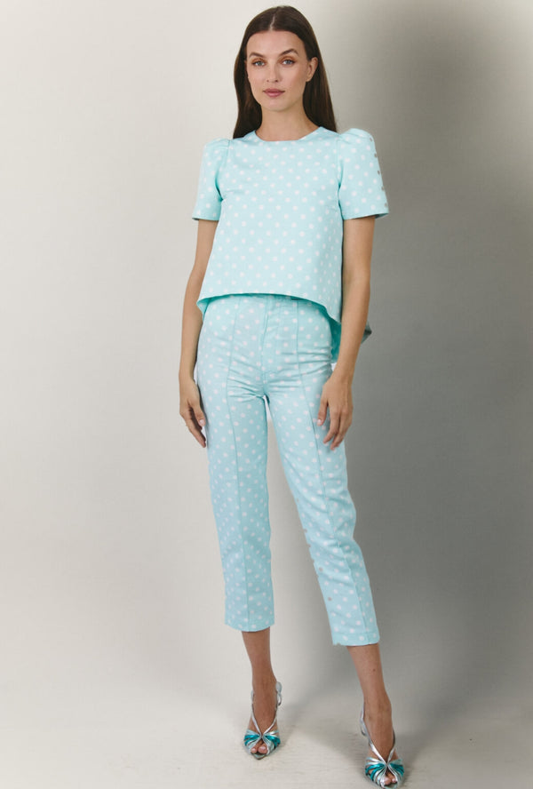 The Via Top - Aqua Dot