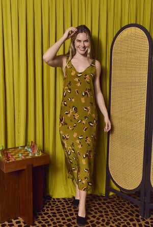Tie Tank Dress - Antique Gold Floral