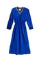 Track Dress - Cobalt Checkerboard Velour