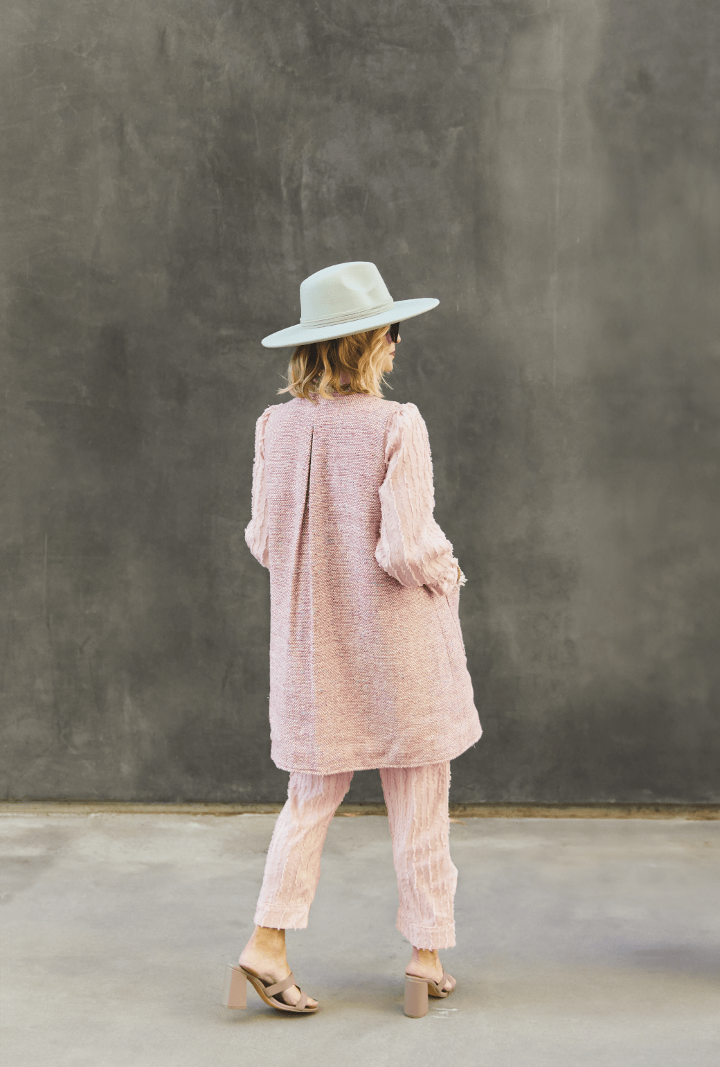 Tweed Vest - Pink Silk Tweed