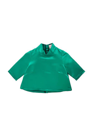 Buru x Old Soul Etiquette Twiggy Top - Green Satin