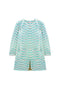 Walking Coat - Aqua Channels Brocade